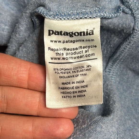 Patagonia Blue Free Hand Ritz Roy Ahnya Hoody Hooded Sweatshirt Size Small - Picture 8 of 9